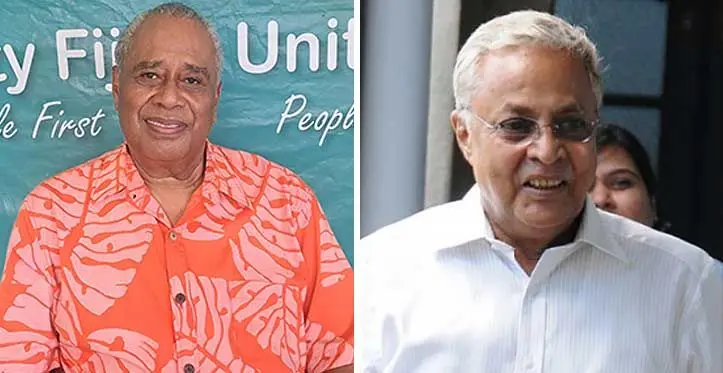 Fiji Labour Party leader   Mahendra Chaudhry and Unity Fiji leader Savenaca Narube.