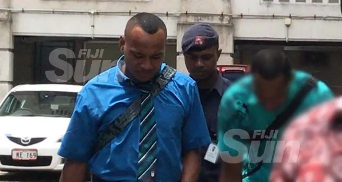 evita Kunawave (blue shirt) outside the Courthouse in Suva on January 23, 2020.  Photo: Ashna Kumar