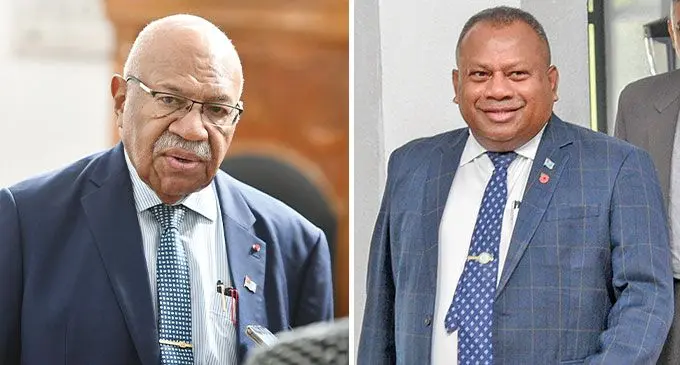 Prime Minister Sitiveni Rabuka and Leader of Opposition Inia Seruiratu. Photo: Parliament of Fiji