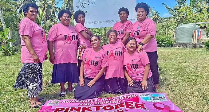 Dr Rusila Tikoitoga leads the commemoration of Pinktober with islanders raising awareness on breast cancer on the island.