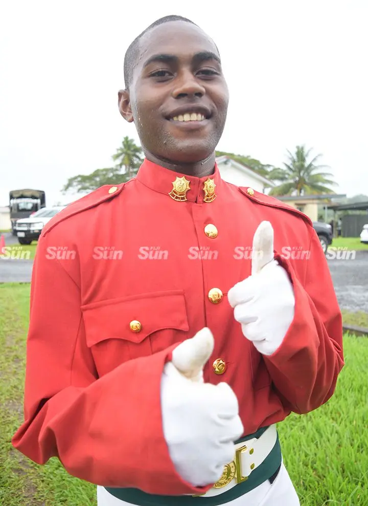 RFMF pass out parade all rounder award winner Eremodo Liganivai at Force Training group (FTG) in Nasinu on May 26, 2023. Photo: Ronald Kumar.