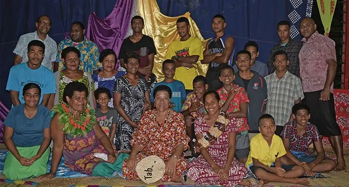 Back, from left: Minister for Infrastructure, Transport, Disaster Management Jone Usamate with the youths and the church committee members of Wakanisila Methodist Church on February 23, 2019. Photo: Simione Haravanua