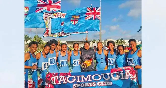 Ema Mualuvu (third from left - GD) with her Tagimoucia team-mates after winning the Suva Netball Association Super Grade last year.