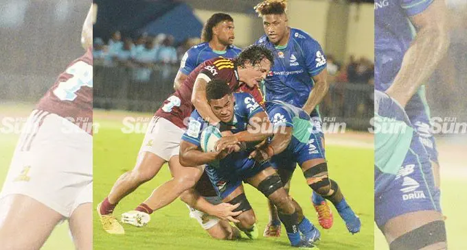 Action from the Fiji Drua vs Highlanders match. Photo: Ronald Kumar