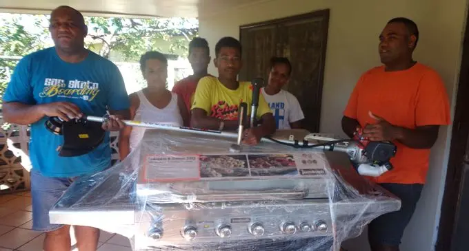 The PYGMIES (Providing Young Generation Movement In Every Society) President Josateki Labalaba with some of its members at Natokawaqa, Lautoka on February 25,2018. Photo: Karalaini Tavi