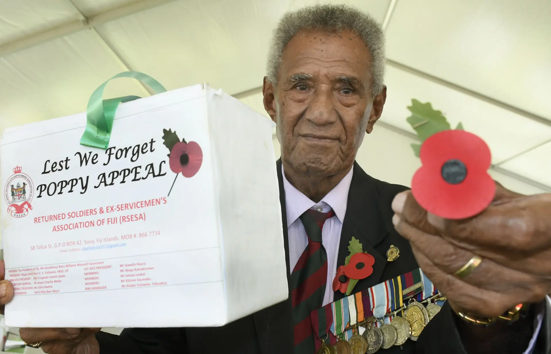 An ex-servicemen during the National Poppy Appeal launch in Suva on October 1, 2025.