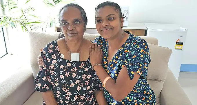 Kusum Lata, 56 of Natabua in Lautoka, pictured with daughter in law Amrita Devi at the Pacific Specialist Healthcare in Nadi yesterday before being discharged. Photo: Parvish Kumar