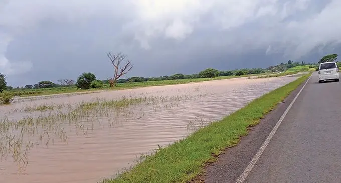 Flooding in low lying areas.