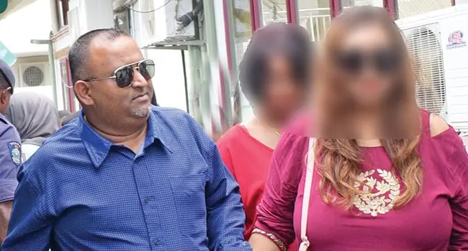 Government MP Rohit Ritesh Sharma (left), with wife outside the Nasinu Magistrates Court on June 2, 2020. Photo: Ronald Kumar