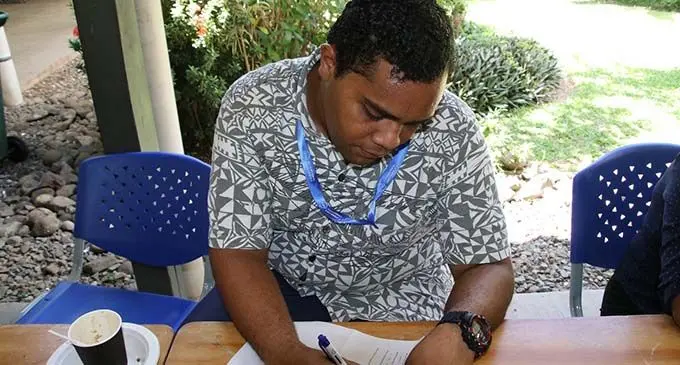FNU student Apisai Nagi at the Youth Speak Forum.  Photo: FNU