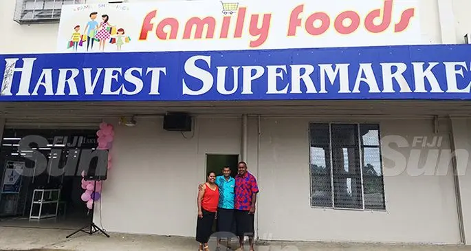 amily members in front of their new supermarket Family Foods in Kinoya on November 7, 2019.