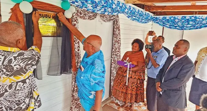 Prime Minister Sitiveni Rabuka during the commissioning of the evacuation center (Nabubu Hall) for Nabubu villagers in Namuka district, Macuata on May 3, 2023. Photo: Sampras Anand