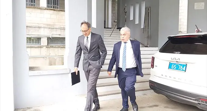 Richard Naidu with his lawyer Jon Apted. Photo: Ashna Kumar