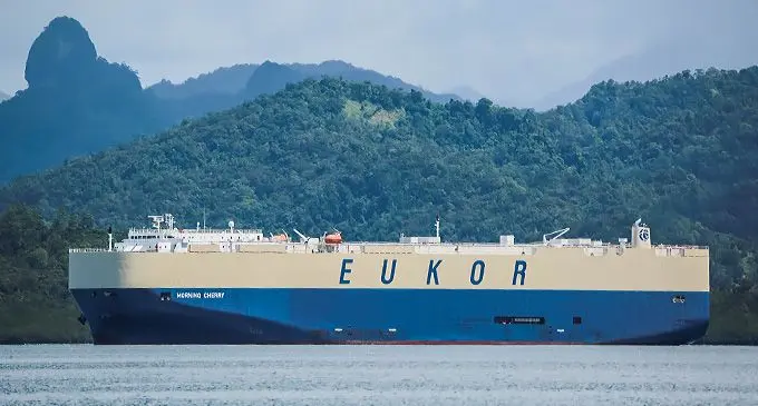 Vehicle carrier Morning Cherry anchored at Suva Port on March 14, 2022.