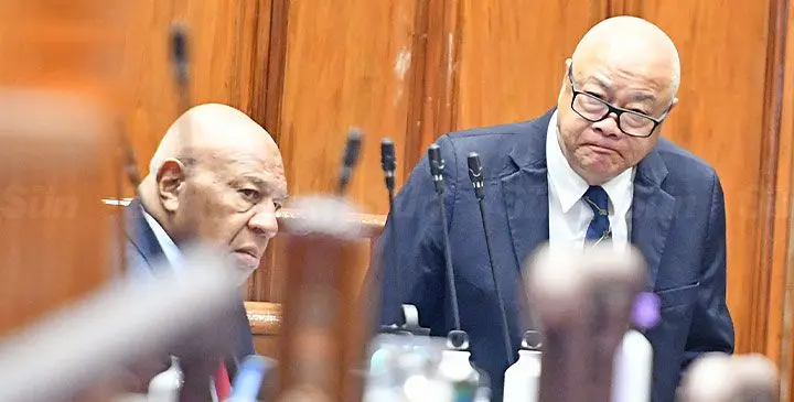 Prime Minister Sitiveni Rabuka and Attorney-General Graham Leung in Parliament on March 10, 2025. Photo: RONALD KUMAR