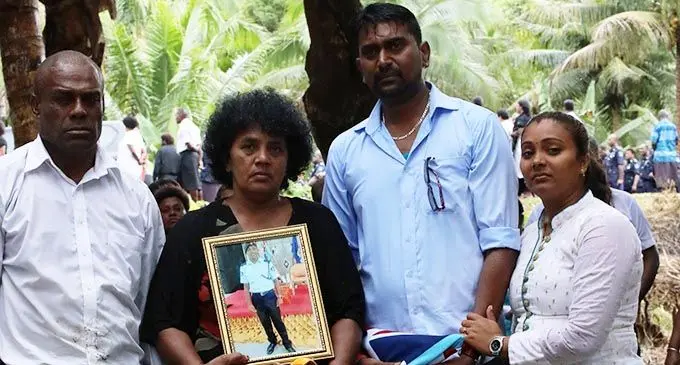 From left: Apisalome Dakaibitu, Tokasa Likutabua, Krishneel and Sheetal Sami after the burial of the late Eeremasi Esikana on August 18, 2019.  Photo: Fiji Police Force