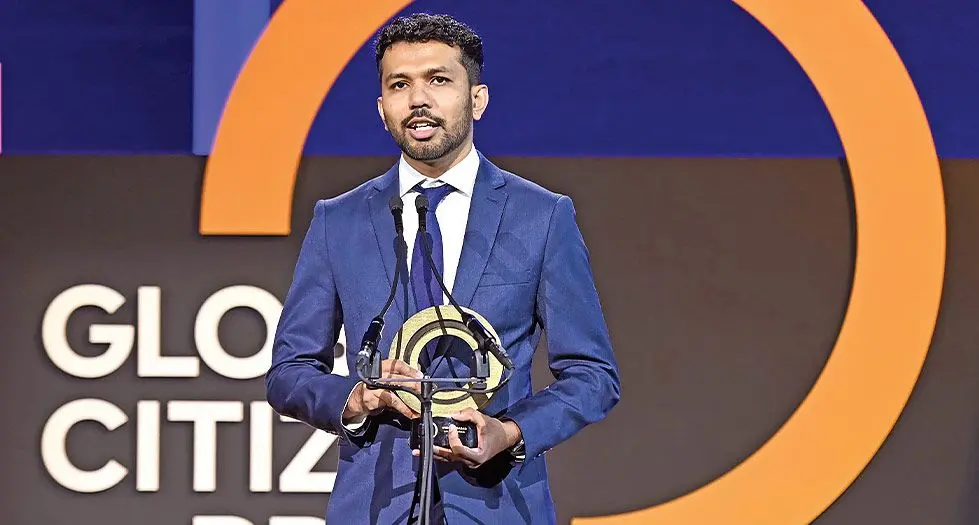 Global Citizen prize winner, Vishal Prasad . 
