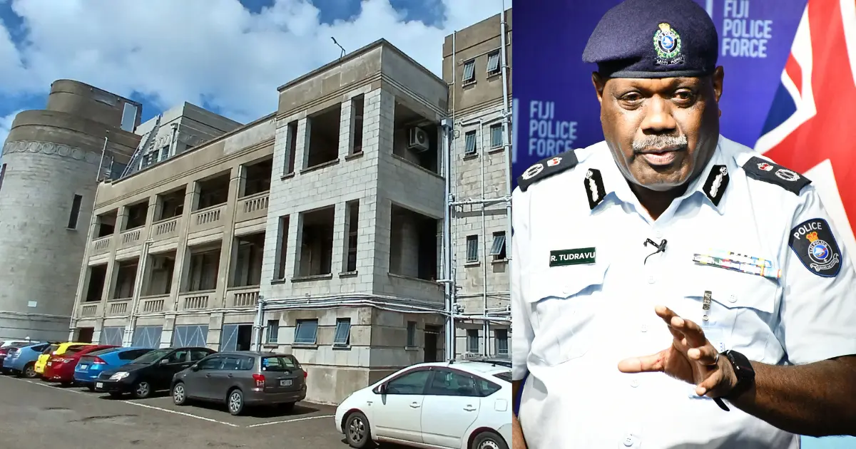 Commissioner of Police Rusiate Tudravu. (Inset) Suva High Court complex.