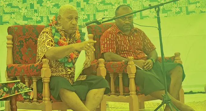 Prime Minister Voreqe Bainimarama and Minister for Health and Medical Services Dr Ifereimi Waqainabete at Bukuya Village in Ba after the opening of the mortuary at the Bukuya Health Centre on March 12, 2019. Photo: Nicolette Chambers