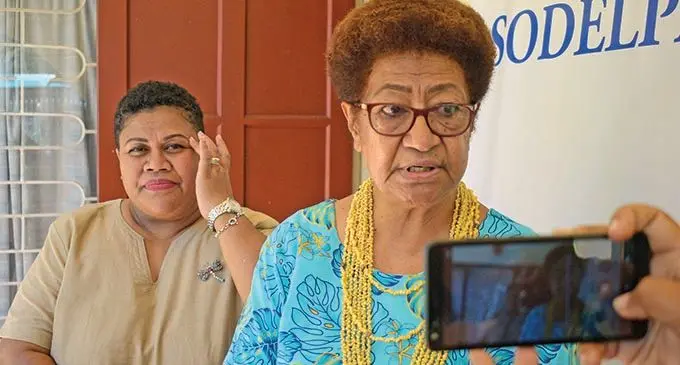 SODELPA Vice President Ro Teimumu Kepa briefs the media on their upcoming  annual general meeting on February 17, 2022.  Photo: Ronald Kumar