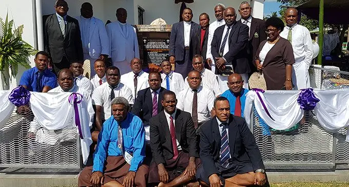 Methodist Church ministers following the unveiling of the plaque at Lauwaki Village in Lautoka on July 21, 2022. Photo: Nicolette Chambers