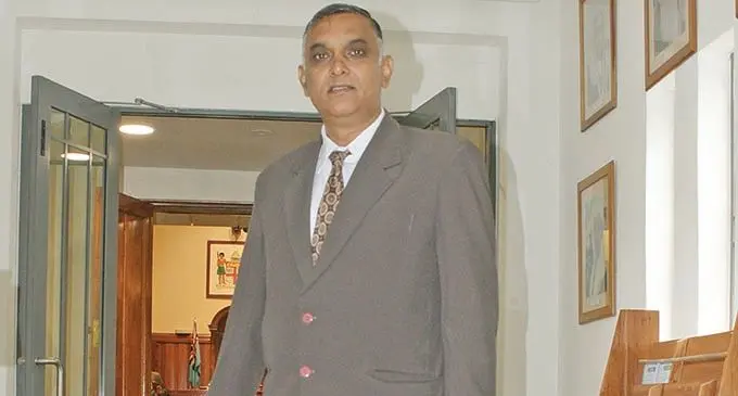 Newly elected FijiFirst Member of Parliament Viren Lal outside Parliament on December 9, 2020. Photo: Ronald Kumar.