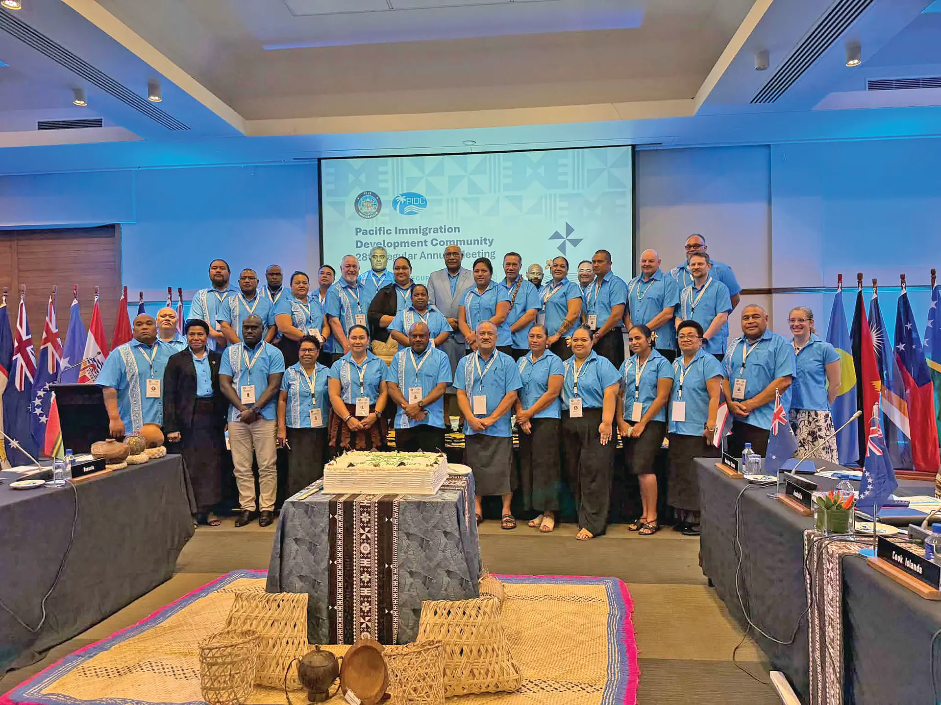 Minister for Immigration Viliame Naupoto (middle back row), with Pacific Immigration leaders during the 30th PIDC regional annual meeting (RAM) at the Grand Pacific Hotel in Suva on June 9, 2026.