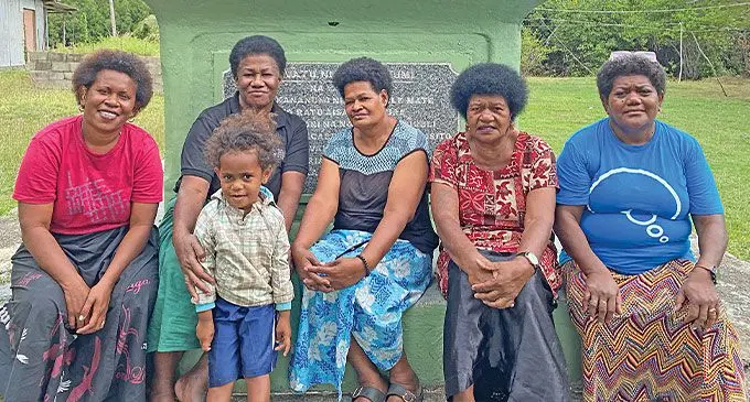 From left: Mereseini Naqolo , Alesi Mataka and her granddaughter, Vikaili Waqeriya , Aseri Nariu, Vani Tuvuki at Natutu Village, Ba, on September 6, 2024. Photo: Shaniyah Khan
