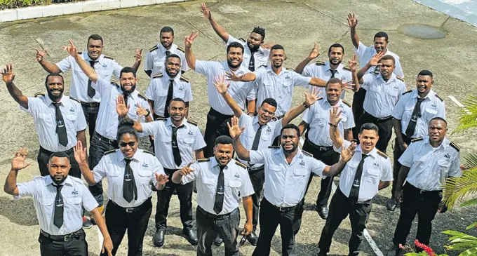 Lisa-Thea Kashari (front second from left) with fellow students from Papua New Guinea who graduated from a Certificate of Competency (COC) Class 3, on January 22, 2021. Photo: Wati Talebula-Nuku