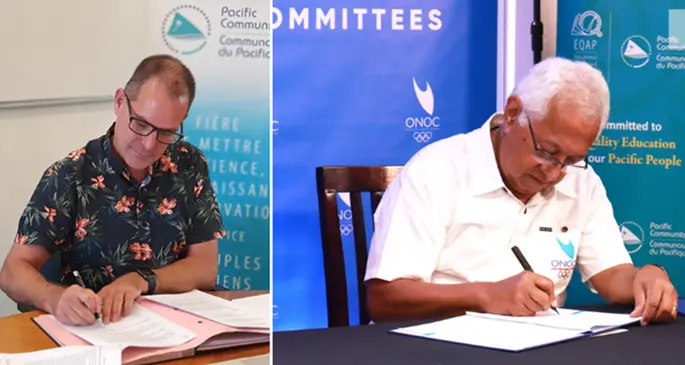 From left; SPC Director General Dr Stuart Minchin and ONOC president Dr Robin Mitchell