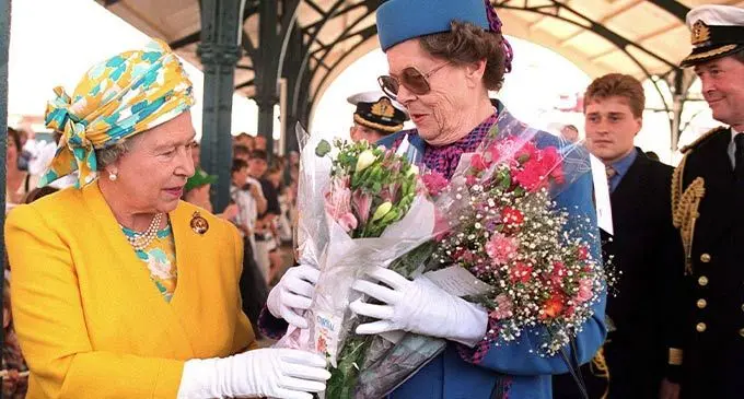 The Queen with her Lady-in-waiting, Lady Kathryn Dugdale.