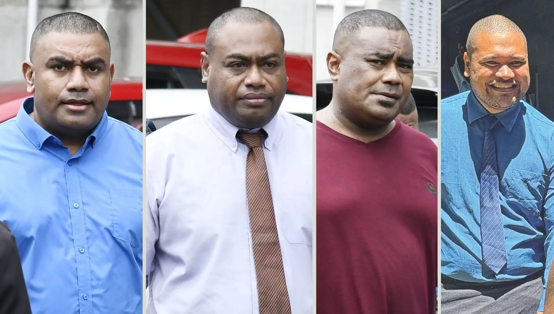 From left: Eroni Bati, Sevuloni Lubi, Alipate Matadigo and Ratu Lote Leweivuna outside the Suva Courthouse.