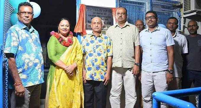 Minister for Education Premila Kumar with the management of Khemendra Sanatan Primary School in Savusavu on October 26, 2022. Photo: DEPTFO News