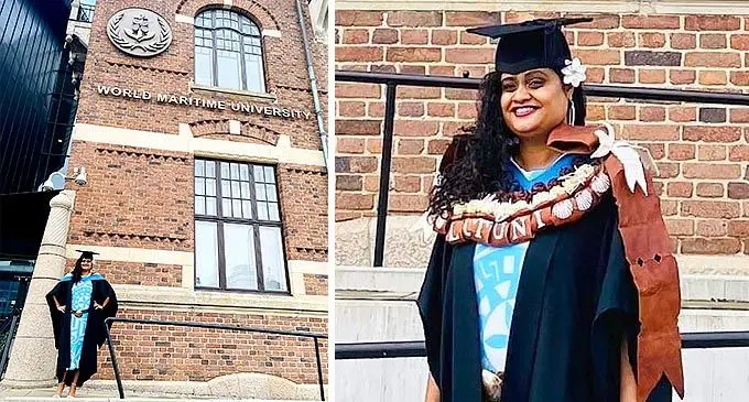 Sheryne Lutuni after graduating from World Maritime University in Sweden.