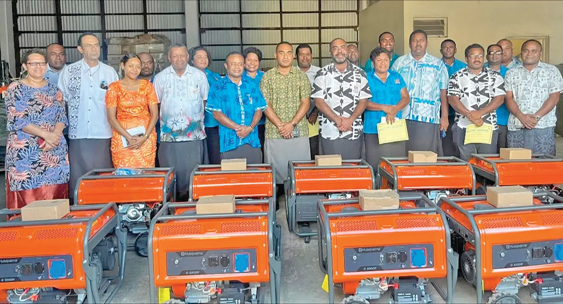 Minister for Rural and Maritime Development and Disaster Management Mosese Bulitavu (middle) during the handover of resources to the Government station officers in Labasa on April 24, 2026