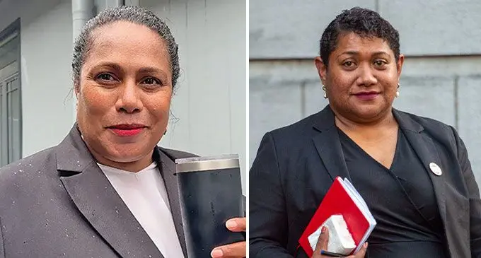  Suspended FICAC Commissioner Barbara Malimali and Former Acting Deputy FICAC Commissioner,  Francis Pulewai.