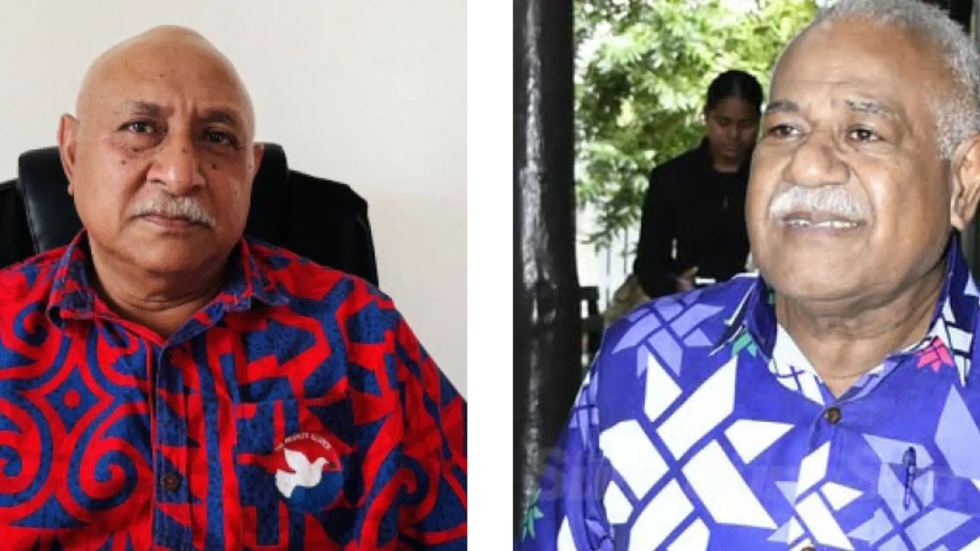 The People's Alliance general secretary Sila Balawa and Social Democratic Liberal party general secretary Simione Rasova.