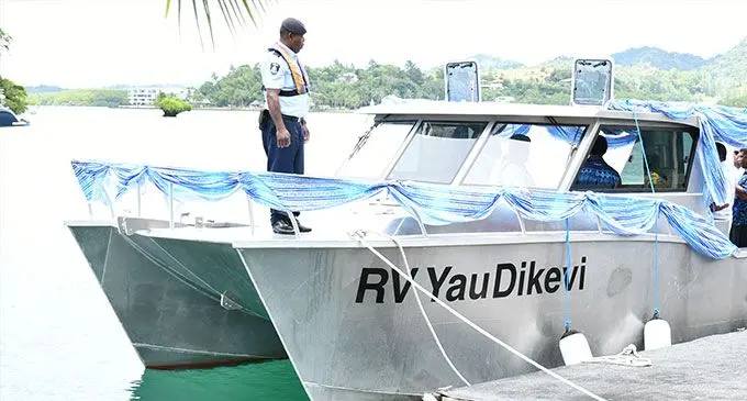 Ministry of Land research vessel MV Yau Dikevi at the Novetel Suva Lami Bay hotel on December 20, 2024. Photo: Ronald Kumar