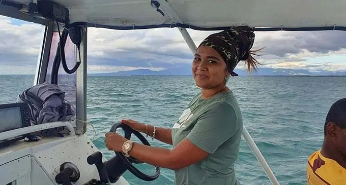 Krital Kriteshma out at sea onboard her ‘Rum & Cola’ boat.