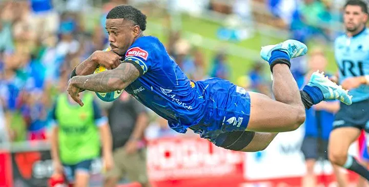 Swire Shipping Fijian Drua flanker Motikiai Murray. Photo: Leon Lord