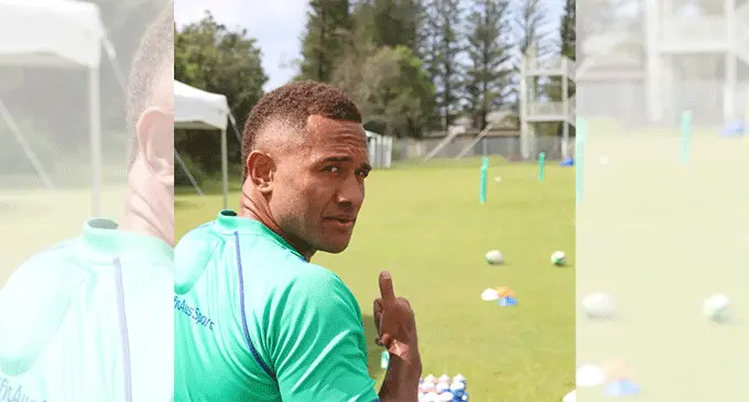 Swire Shipping Fijian Drua first five eight Teti Tela during training at Lennox Head in New South Wales, Australia. The Flying Fijian back who has recovered from injury could be considered for Saturday’s clash against the Brumbies. Tela and Baden Kerr are the Drua players who have had Super Rugby experience. Photo: Fijian Drua