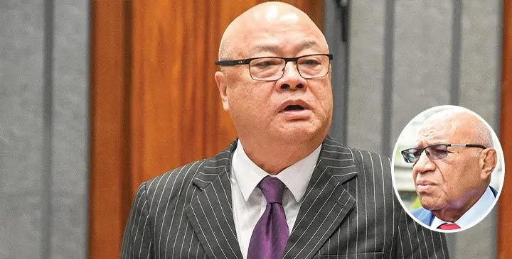 Attorney-General Graham Leung. Inset: Prime Minister Sitiveni Rabuka. Photo: Ronald Kumar