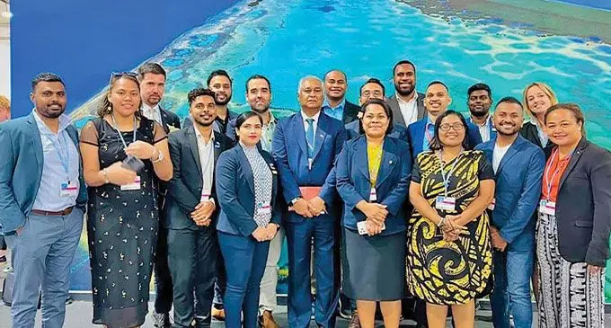 1.5 to stay alive ..... Head of the Fijian Delegation to COP27 Fiji’s Permanent Representative to the United Nations Satyendra Prasad with youths representing NGO’s and CSO’s at COP27 in Sharm El-Sheikh, Egypt on November 16, 2022.