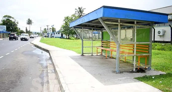The bus stop at Fletcher Road, Vatuwaqa, where Mereseini Nabou alleged she met her captors, is near the Police Community Post. Photos: Ronald Kumar