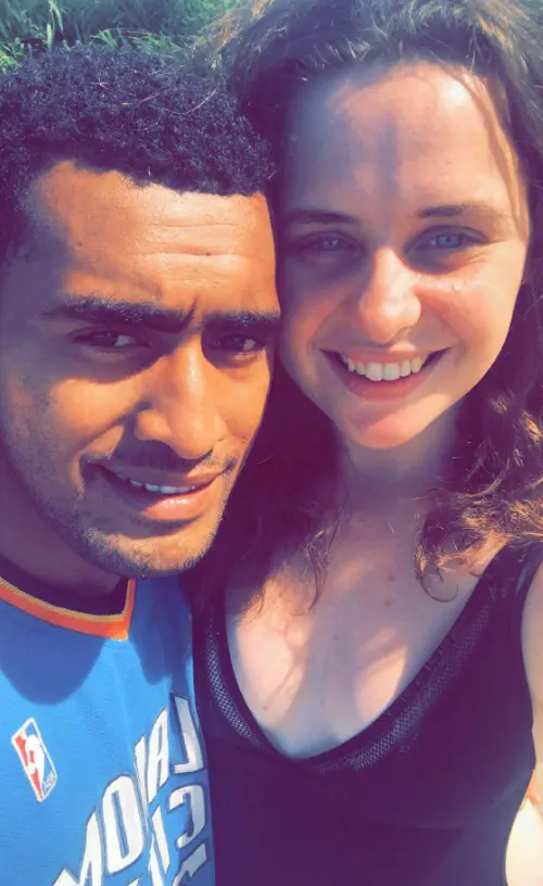 In happier times.... Petero Vunidilo and his late fiancé Kathleen Canavan.