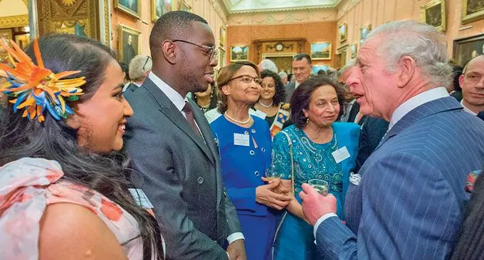 Outsource Fiji executive director Sagufta Janif (far left) amongst guests with King Charles during the Commonwealth Day reception at Buckingham Palace on Monday, March 13. Photo: Outsource Fiji