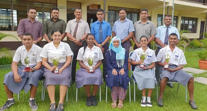Rampur College Year 13 students and teachers after the Team Mathematics Competition national finals. 