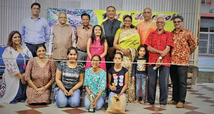 The participants of the annual rangoli competition at the Fiji Sevashram Sangha. 