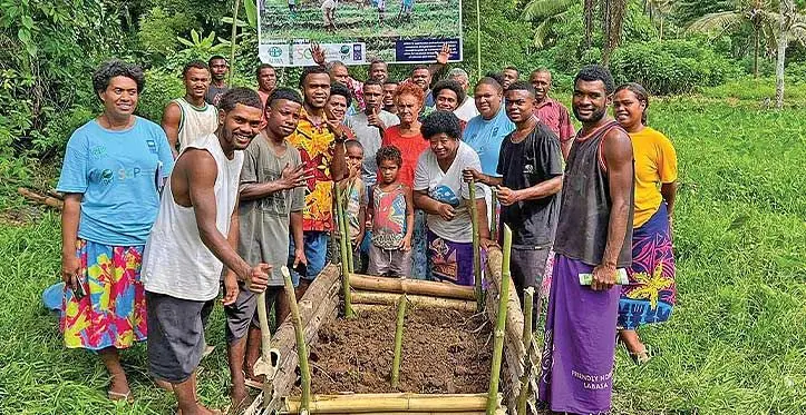Participants gathered for the Climate Smart Agriculture training in Wavu, Vaturova in Cakaudrove on April 25, 2023.