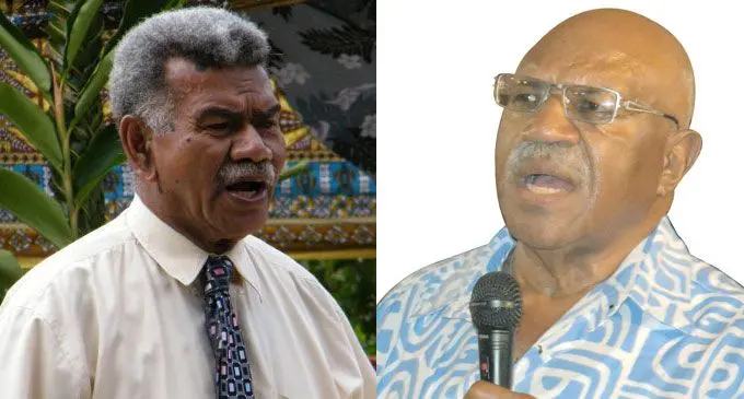 SODELPA Vice President Ro Dona Takalaiyale (left) and party leader Sitiveni Rabuka. 